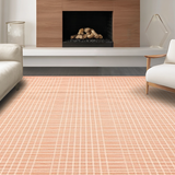 Ultra Soft Area Rug, Non Slip, Stain Resistant, Washable Area Rugs for Living Room, Bedroom, Elegant Soft Peach Damask Motif(Orange)