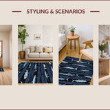 Ultra Soft Area Rug, Non Slip, Stain Resistant, Washable Area Rugs for Living Room, Bedroom, Dynamic Blue Tones Design(Blue)