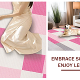 Ultra Soft Area Rug, Non Slip, Stain Resistant, Washable Area Rugs for Living Room, Bedroom, Fun Geometric Learning Pattern(Pink)