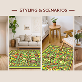 Ultra Soft Area Rug, Non Slip, Stain Resistant, Washable Area Rugs for Living Room, Bedroom, Contemporary Springtime Color Palette(Brown)