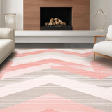 Ultra Soft Area Rug, Non Slip, Stain Resistant, Washable Area Rugs for Living Room, Bedroom, Serene Elegant Neutral Tones Design(Pink)