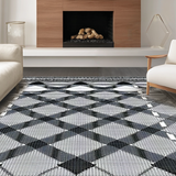 Ultra Soft Area Rug, Non Slip, Stain Resistant, Washable Area Rugs for Living Room, Bedroom, Modern Checkerboard Visual Appeal(Black)