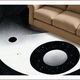 Ultra Soft Area Rug, Non Slip, Stain Resistant, Washable Area Rugs for Living Room, Bedroom, yin yang circle bath(Black)