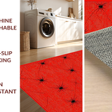 Ultra Soft Area Rug, Non Slip, Stain Resistant, Washable Area Rugs for Living Room, Bedroom, Elegant Black and Red Motif(Red)