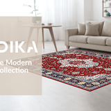 Ultra Soft Area Rug, Non Slip, Stain Resistant, Washable Area Rugs for Living Room, Bedroom, Chic Transitional Diamond Pattern(Red)