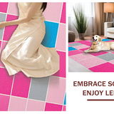 Ultra Soft Area Rug, Non Slip, Stain Resistant, Washable Area Rugs for Living Room, Bedroom, Vibrant Pastel Game Tile Visuals(Pink)