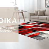 Ultra Soft Area Rug, Non Slip, Stain Resistant, Washable Area Rugs for Living Room, Bedroom, Modern Artistic Audio Vibes(Red)