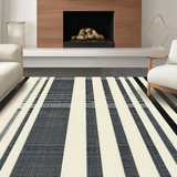 Ultra Soft Area Rug, Non Slip, Stain Resistant, Washable Area Rugs for Living Room, Bedroom, Artistic Contemporary Striped Visual(Beige)