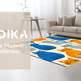 Ultra Soft Area Rug, Non Slip, Stain Resistant, Washable Area Rugs for Living Room, Bedroom, Adorable Animal Friends Design(Blue)