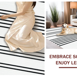 Minimalist Chic Featuring Contrasting Linear Stripes(White)