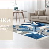 Ultra Soft Area Rug, Non Slip, Stain Resistant, Washable Area Rugs for Living Room, Bedroom, Tropical Pattern Outdoor Patio Stain-Resistant Carpet(Blue)
