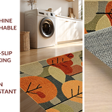 Ultra Soft Area Rug, Non Slip, Stain Resistant, Washable Area Rugs for Living Room, Bedroom, Vibrant Abstract Earthy Tones(Orange)