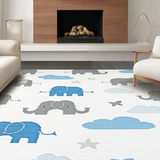 Ultra Soft Area Rug, Non Slip, Stain Resistant, Washable Area Rugs for Living Room, Bedroom, Modern Pastel Animal Design(Gray)
