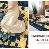 Ultra Soft Area Rug, Non Slip, Stain Resistant, Washable Area Rugs for Living Room, Bedroom, Trendy Distressed Flower Artwork(Gold)