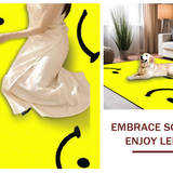 Ultra Soft Area Rug, Non Slip, Stain Resistant, Washable Area Rugs for Living Room, Bedroom, Lively Happy Emblematic Theme(Yellow)