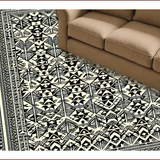 Ultra Soft Area Rug, Non Slip, Stain Resistant, Washable Area Rugs for Living Room, Bedroom, Boho Black and Ivory Meditation Space Rug(Black)