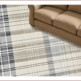 Ultra Soft Area Rug, Non Slip, Stain Resistant, Washable Area Rugs for Living Room, Bedroom, Chic Neutral Plaid Elegance(Beige)