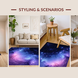 Ultra Soft Area Rug, Non Slip, Stain Resistant, Washable Area Rugs for Living Room, Bedroom, Vivid Celestial Artistry Display(Purple)