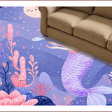 Ultra Soft Area Rug, Non Slip, Stain Resistant, Washable Area Rugs for Living Room, Bedroom, Delicate Plush Oceanic Dreamscape(Purple)