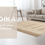 Ultra Soft Area Rug, Non Slip, Stain Resistant, Washable Area Rugs for Living Room, Bedroom, Vintage-Inspired Earthy Scallop Pattern(Beige)