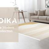 Ultra Soft Area Rug, Non Slip, Stain Resistant, Washable Area Rugs for Living Room, Bedroom, Subtle Geometric Coastal Motif(Gold)