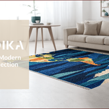 Ultra Soft Area Rug, Non Slip, Stain Resistant, Washable Area Rugs for Living Room, Bedroom, Modern Satellite View Round Classroom Rug(Blue)