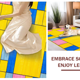 Ultra Soft Area Rug, Non Slip, Stain Resistant, Washable Area Rugs for Living Room, Bedroom, Playful Tiled Pattern Design(Yellow)