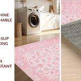 Ultra Soft Area Rug, Non Slip, Stain Resistant, Washable Area Rugs for Living Room, Bedroom, Serene Minimalist Blooming Aesthetic(Pink)