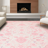 Ultra Soft Area Rug, Non Slip, Stain Resistant, Washable Area Rugs for Living Room, Bedroom, Soft Rustic Leafy Patterns(Beige)