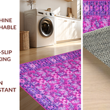 Ultra Soft Area Rug, Non Slip, Stain Resistant, Washable Area Rugs for Living Room, Bedroom, Sophisticated Purple and Blue Floral Blend(Pink)
