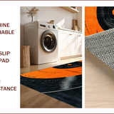 Ultra Soft Area Rug, Non Slip, Stain Resistant, Washable Area Rugs for Living Room, Bedroom, Eclectic Retro Music Motif(Orange)