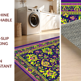 Ultra Soft Area Rug, Non Slip, Stain Resistant, Washable Area Rugs for Living Room, Bedroom, Striking Earthy Multicolor Swirls(Purple)