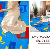 Ultra Soft Area Rug, Non Slip, Stain Resistant, Washable Area Rugs for Living Room, Bedroom, Whimsical Tune-Inspired Palette(Blue)