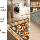 Ultra Soft Area Rug, Non Slip, Stain Resistant, Washable Area Rugs for Living Room, Bedroom, Unique Striped Minimalist Appeal(Orange)