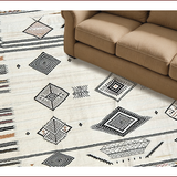 Ultra Soft Area Rug, Non Slip, Stain Resistant, Washable Area Rugs for Living Room, Bedroom, Minimalist Tribal Kitchen Stain-Resistant Floor Mat(Black)
