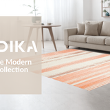 Ultra Soft Area Rug, Non Slip, Stain Resistant, Washable Area Rugs for Living Room, Bedroom, Vintage Inspired Striped Charm(Orange)