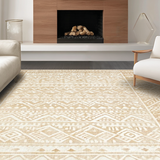 Ultra Soft Area Rug, Non Slip, Stain Resistant, Washable Area Rugs for Living Room, Bedroom, Timeless Earth Tone Symbolic Art(Beige)