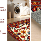 Ultra Soft Area Rug, Non Slip, Stain Resistant, Washable Area Rugs for Living Room, Bedroom, Charming Brightly Colored Illustrations(White)