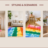 Ultra Soft Area Rug, Non Slip, Stain Resistant, Washable Area Rugs for Living Room, Bedroom, Rainbow Pink Purple Nursery Plush Playroom Carpet(Pink)