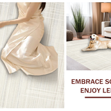 Ultra Soft Area Rug, Non Slip, Stain Resistant, Washable Area Rugs for Living Room, Bedroom, Sleek Neutral Luxe Vibe(Ivory)
