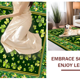 Ultra Soft Area Rug, Non Slip, Stain Resistant, Washable Area Rugs for Living Room, Bedroom, Rustic Springtime Clover Motif(Green)