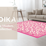 Ultra Soft Area Rug, Non Slip, Stain Resistant, Washable Area Rugs for Living Room, Bedroom, Playful Circular Flower Arrangement(Ivory)