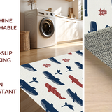 Ultra Soft Area Rug, Non Slip, Stain Resistant, Washable Area Rugs for Living Room, Bedroom, Eclectic Marine Life Design(White)