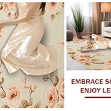 Ultra Soft Area Rug, Non Slip, Stain Resistant, Washable Area Rugs for Living Room, Bedroom, Whimsical Plush Botanical Charm(Beige)