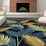 Ultra Soft Area Rug, Non Slip, Stain Resistant, Washable Area Rugs for Living Room, Bedroom, Striking Black and White Herringbone Style(Blue)