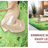 Ultra Soft Area Rug, Non Slip, Stain Resistant, Washable Area Rugs for Living Room, Bedroom, Whimsical Green Nature Scene(Green)