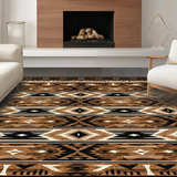 Ultra Soft Area Rug, Non Slip, Stain Resistant, Washable Area Rugs for Living Room, Bedroom, Chic Transitional Tiled Arrangement(Brown)