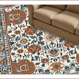 Ultra Soft Area Rug, Non Slip, Stain Resistant, Washable Area Rugs for Living Room, Bedroom, Soft Non-Slip Bedroom Rug with Intricate Pattern(White)