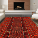 Ultra Soft Area Rug, Non Slip, Stain Resistant, Washable Area Rugs for Living Room, Bedroom, Whimsical Animal Print Elegance(Red)