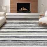 Ultra Soft Area Rug, Non Slip, Stain Resistant, Washable Area Rugs for Living Room, Bedroom, Modern Boho Stripe Rug: Indoor/Outdoor Design(Gray)